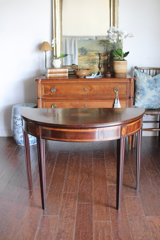 Georgian Demilune Card Table