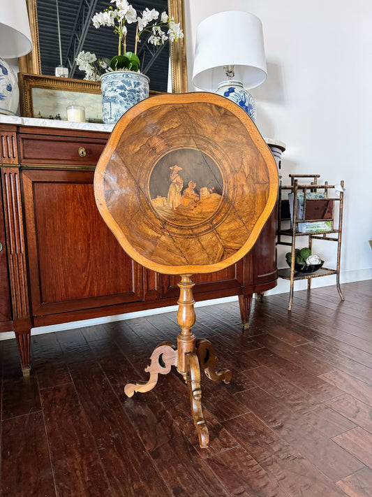 French Inlay Flip Top Table