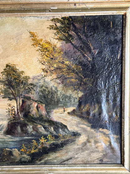 Framed Oil on Canvas of River Scene