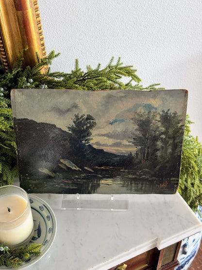 Painting of River on Board