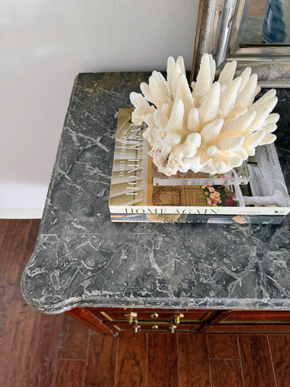 Antique French Louis XVI Grey Marble Top Commode