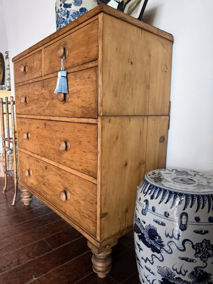 English Pine Chest with Tulip Feet