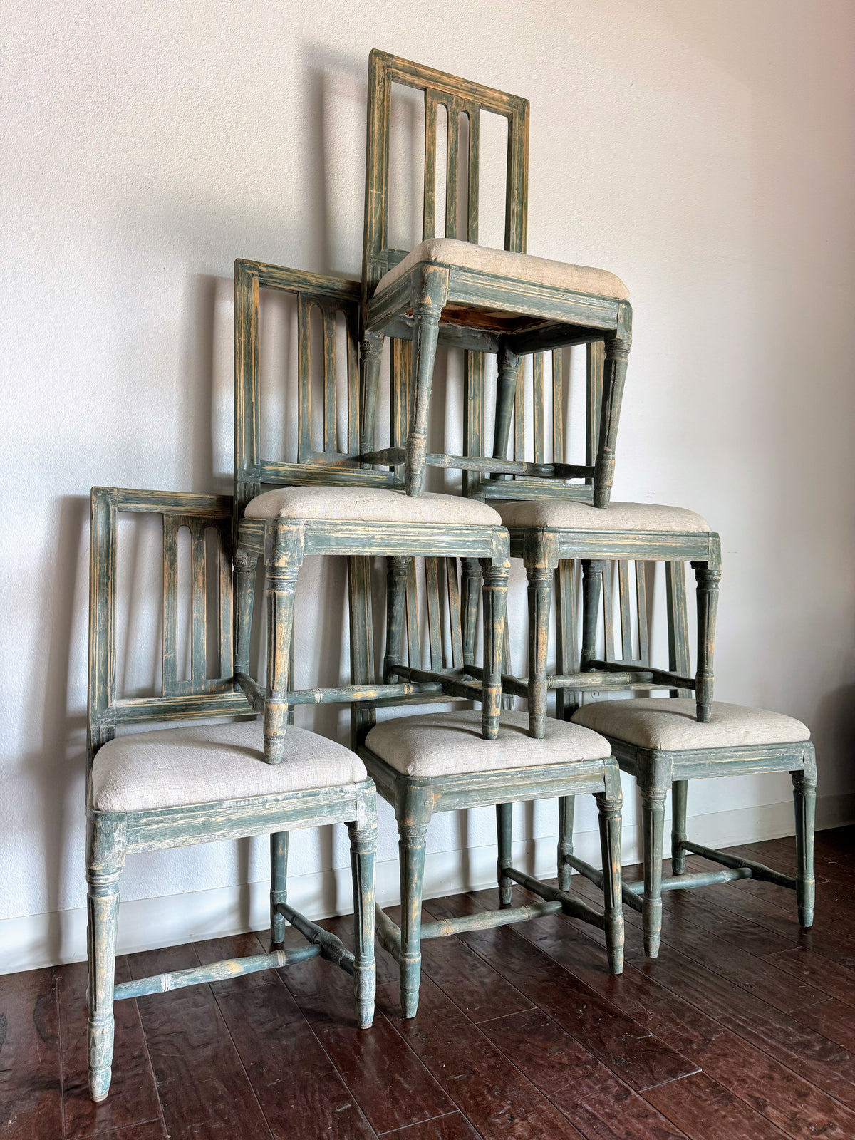 Set of Painted Swedish Chairs