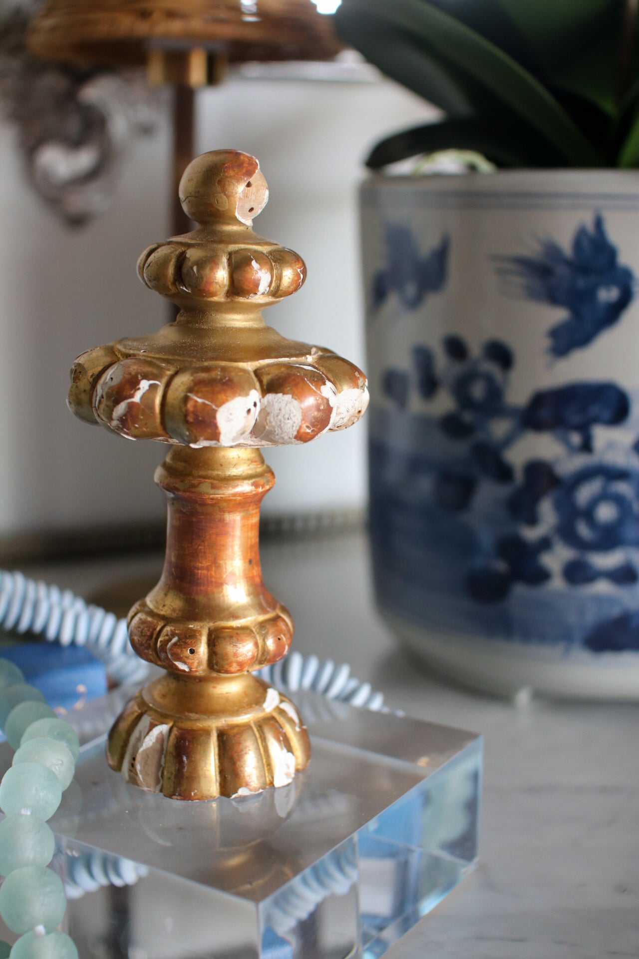 French Finial Mounted on Acrylic