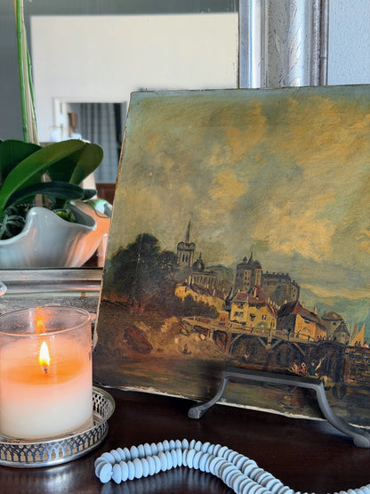 English Oil Painting of Water Scene