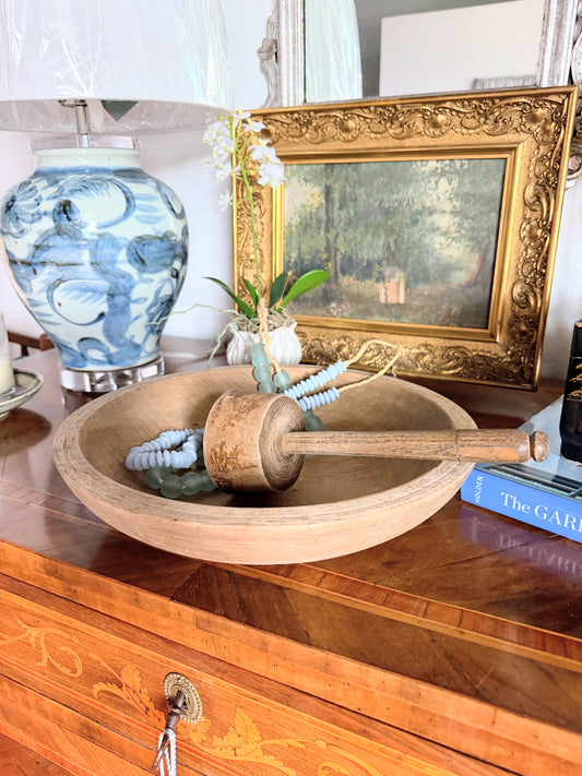 English Bowl with Wooden Pestle