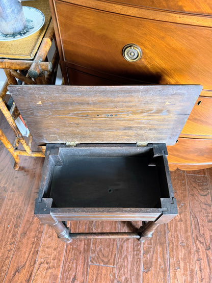 English Joint Oak Stool With Lift-Top