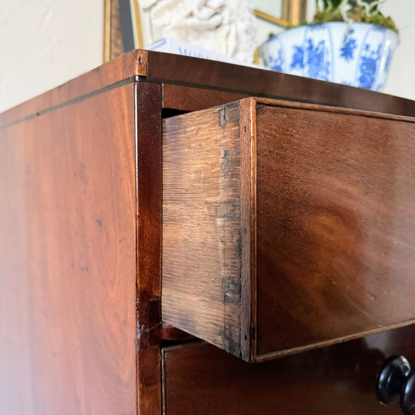 Antique English Bow Front Dresser