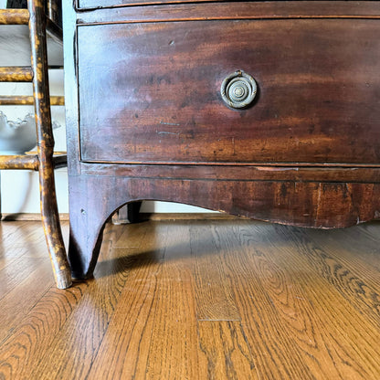 Antique English Bow Front Dresser with Round Pulls