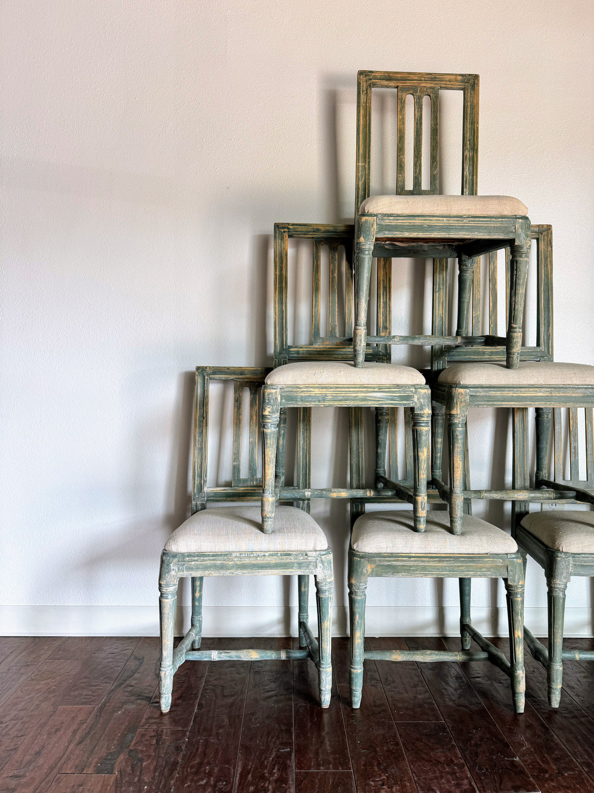 Set of Painted Swedish Chairs