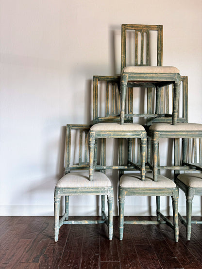Set of Painted Swedish Chairs