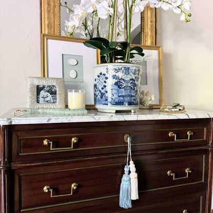 Blue & White Lotus Orchid Cache Pot