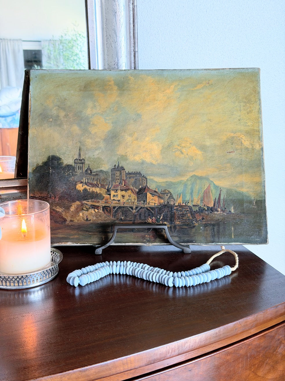 English Oil Painting of Water Scene