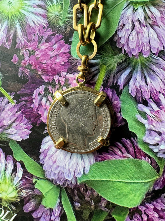 French Francs Coin Necklace From 1932