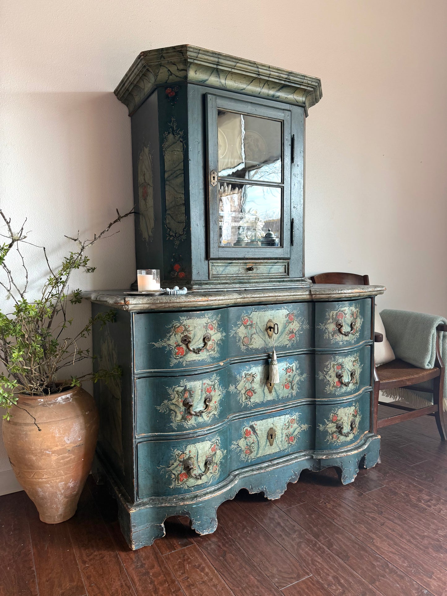Antique Painted Austrian Alpine Commode