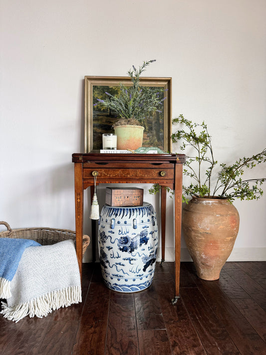 Edwardian Inlaid Envelope Card Table
