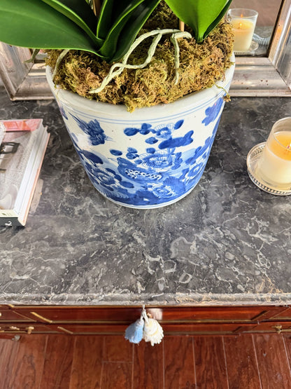 Antique French Louis XVI Grey Marble Top Commode