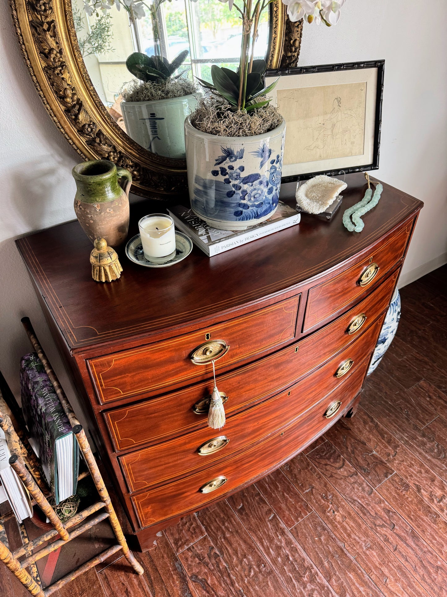 English Mahogany Bowfront with Inlay