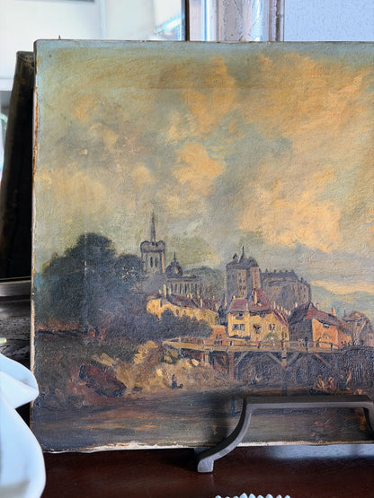 English Oil Painting of Water Scene