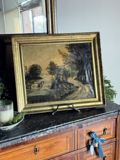 Framed Oil on Canvas of River Scene