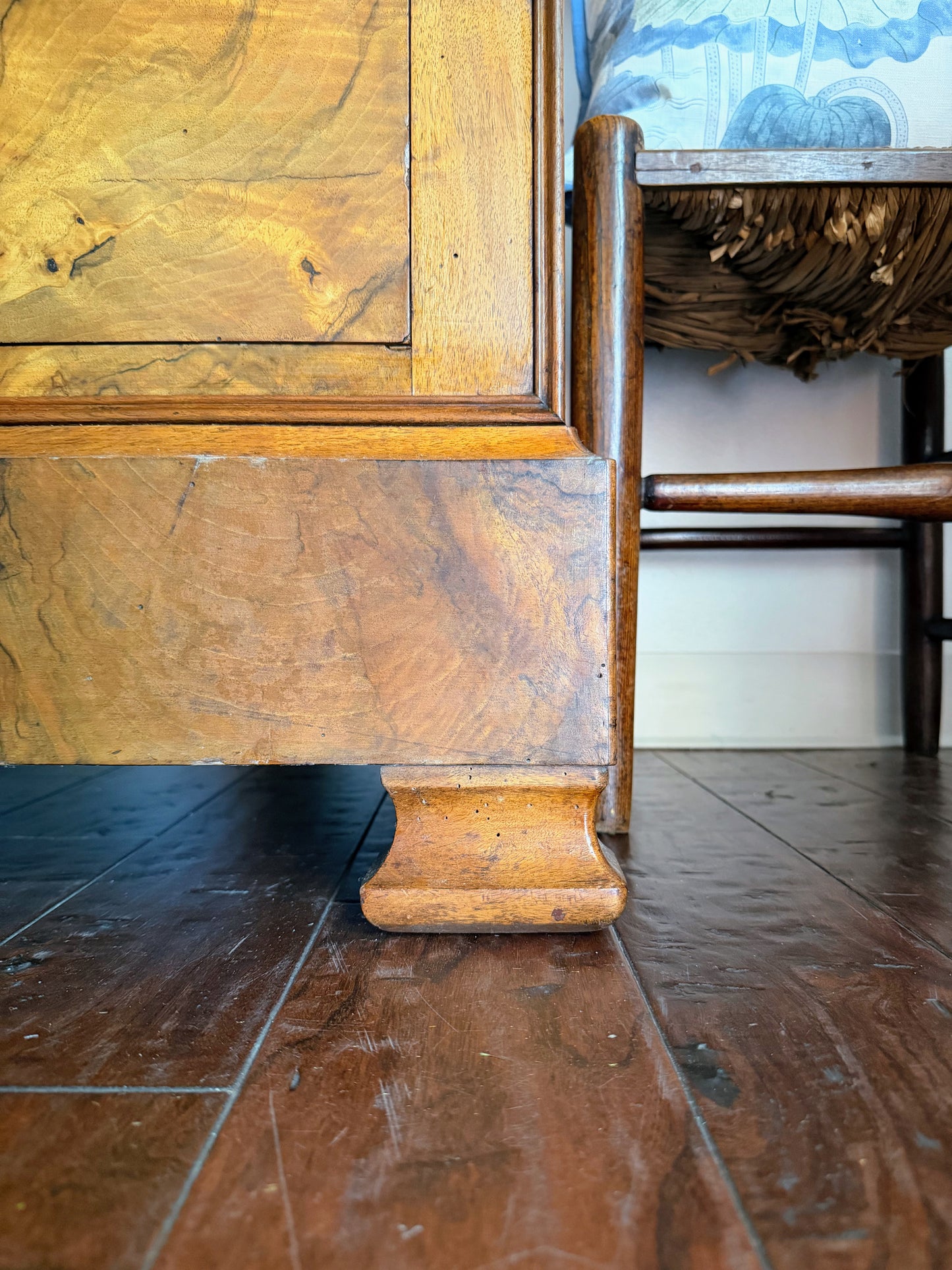French Louis Philippe Burled Walnut Marble Top Commode