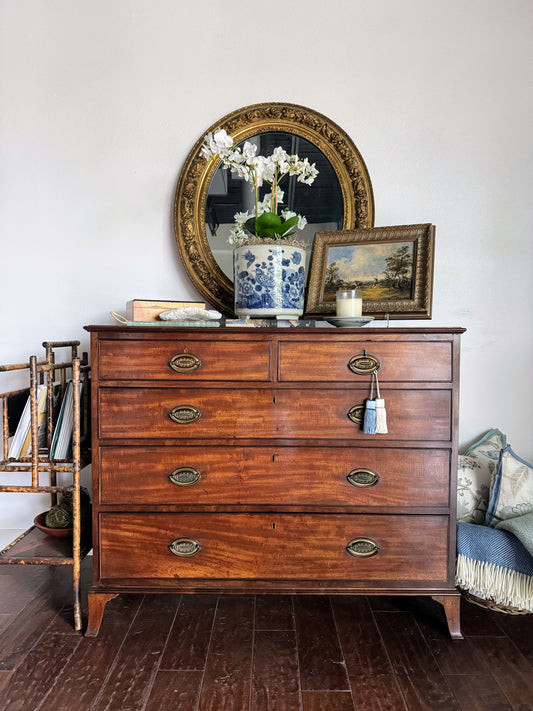 Georgian Oval Plate Swept Foot Bracket Chest
