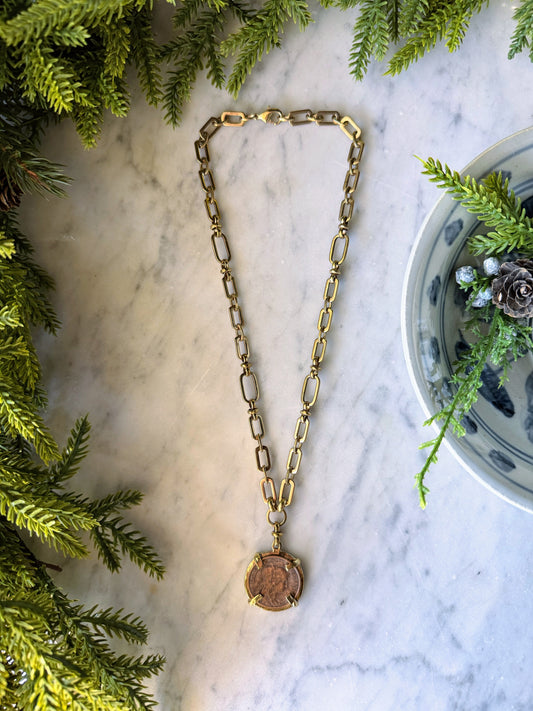 Vintage Coin Necklace: French 1912