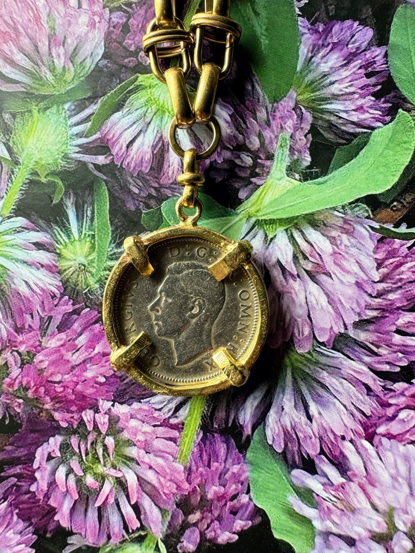 British Shilling Coin Necklace From 1950