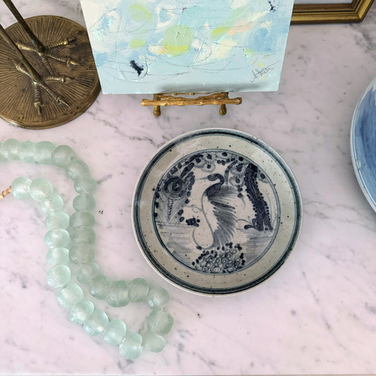 Crane Blue & White Dish