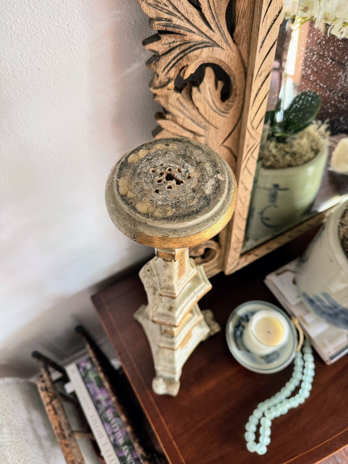 French Painted Candlestick