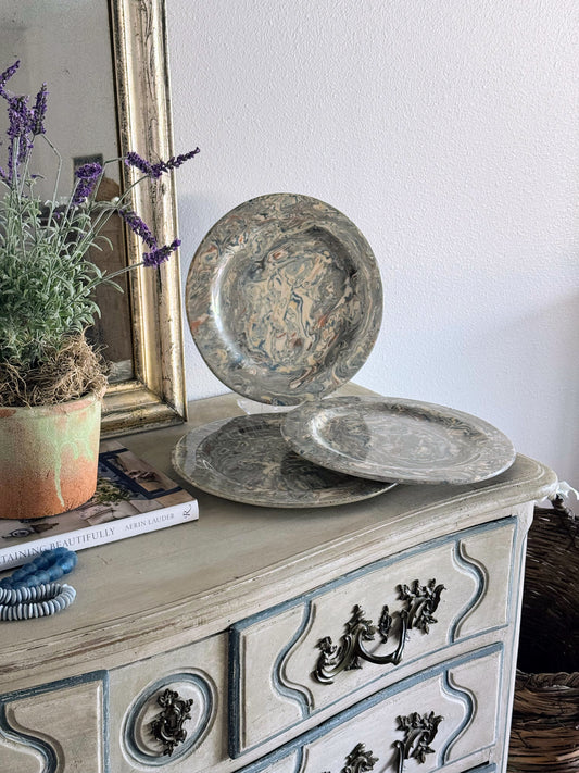 French Aptware Marbled Plate