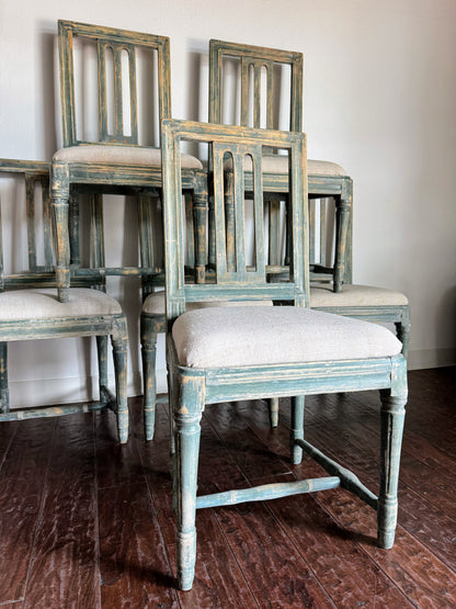 Set of Painted Swedish Chairs