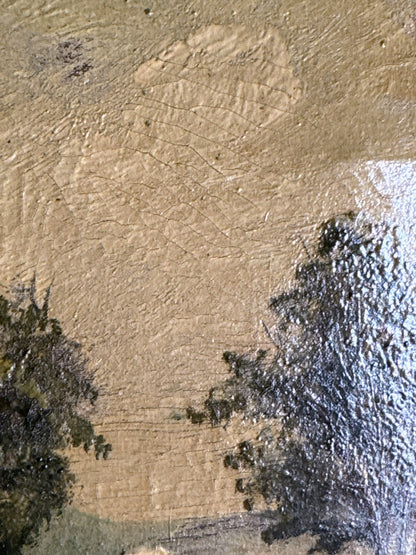 Framed Oil on Canvas of River Scene