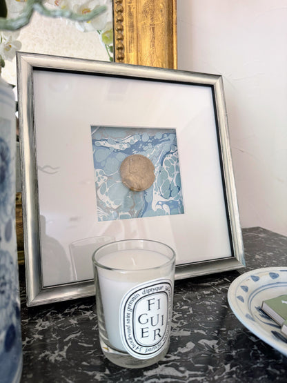 Framed Intaglios Mounted on Marbled Paper