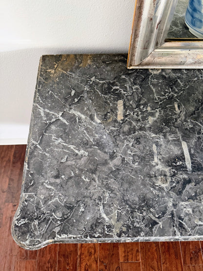 Antique French Louis XVI Grey Marble Top Commode