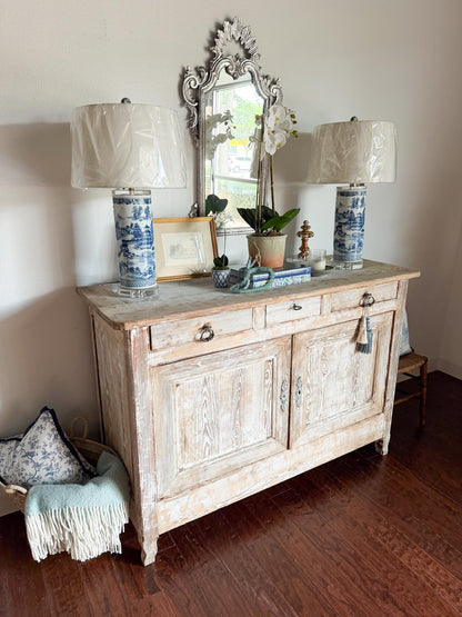Bleached White Washed French Buffet