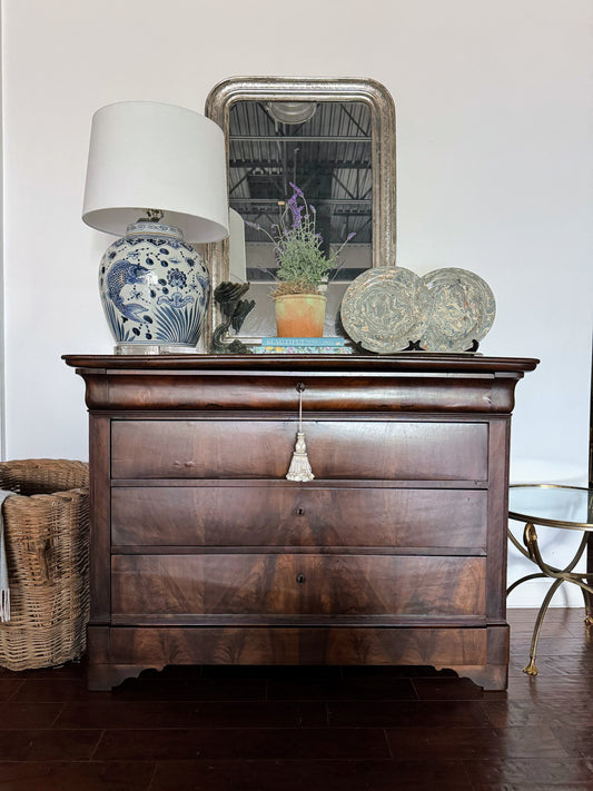 French Louis Philippe Burled Walnut Commode