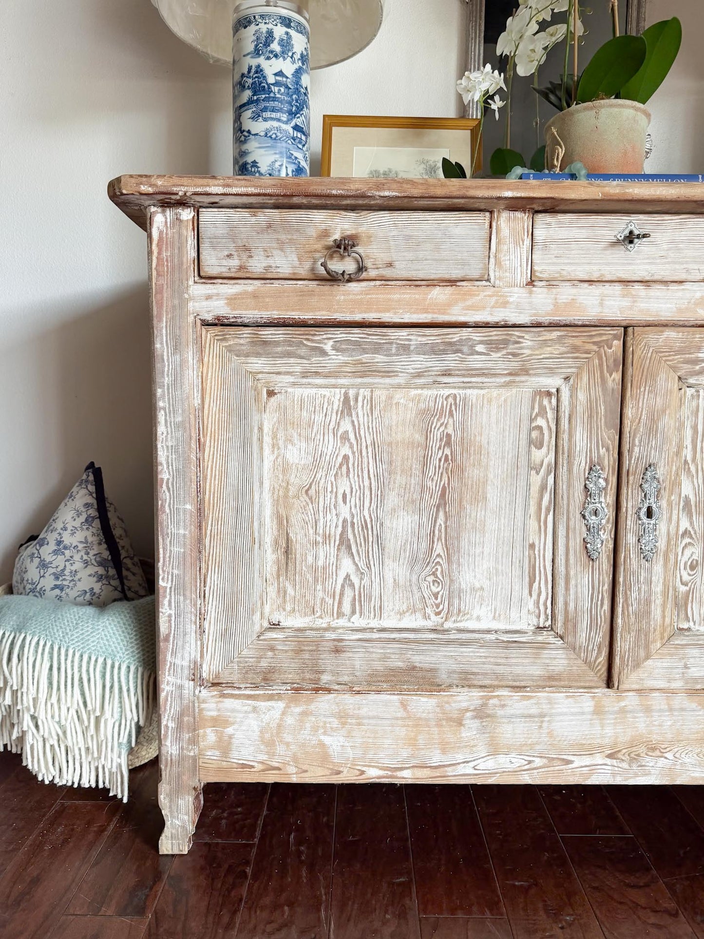 Bleached White Washed French Buffet