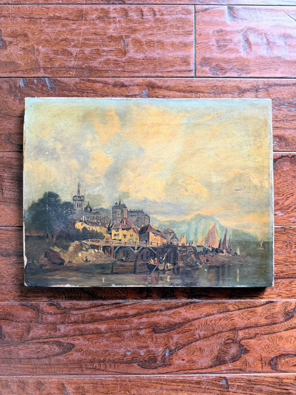 English Oil Painting of Water Scene