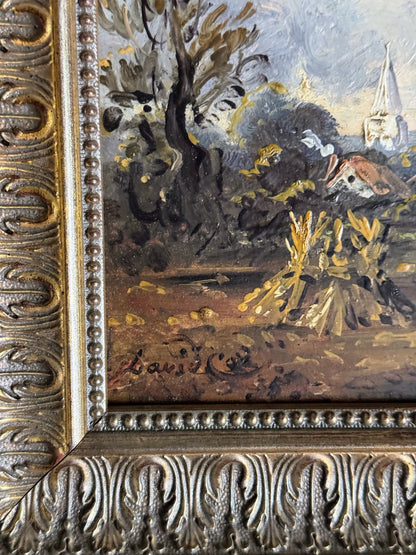 Framed English Windmill Painting