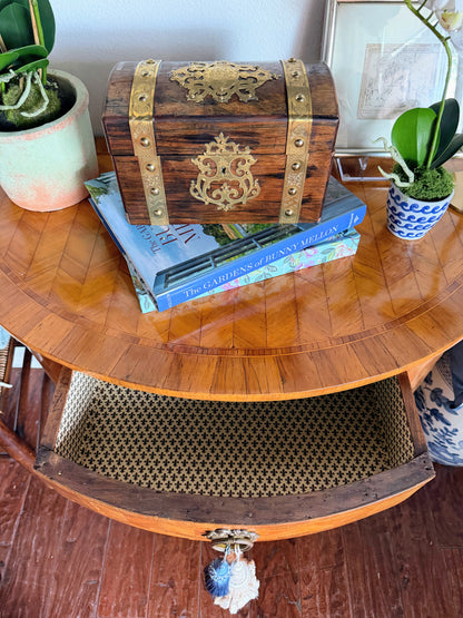 Antique Italian Inlay Demilune Server