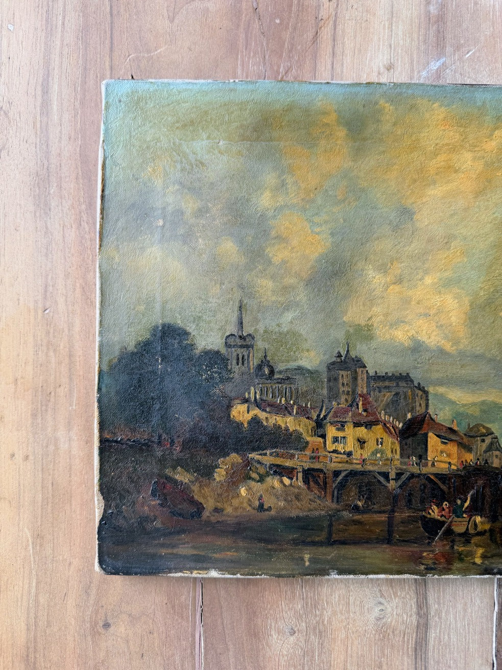 English Oil Painting of Water Scene