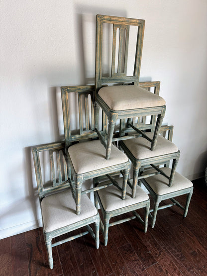 Set of Painted Swedish Chairs