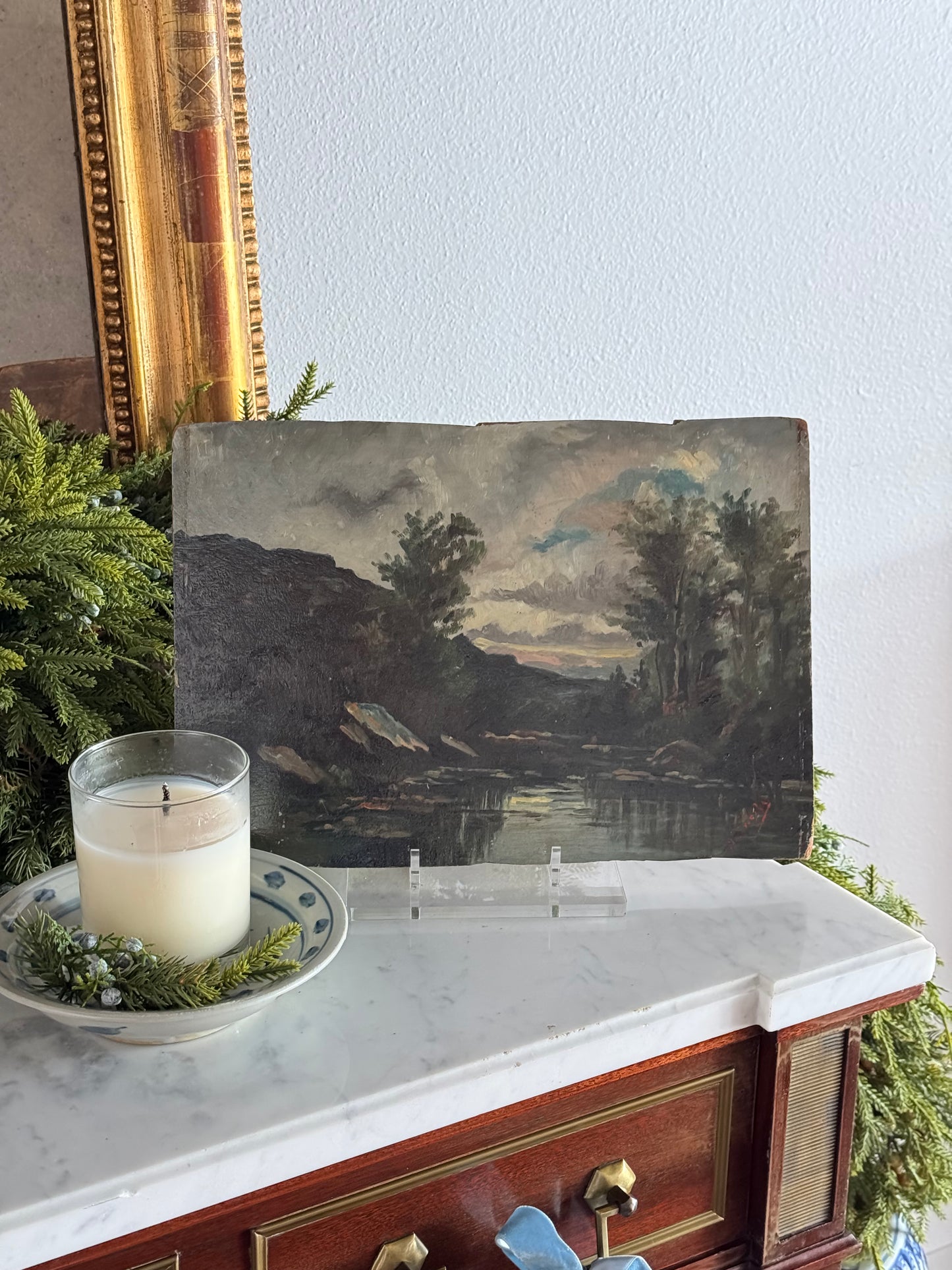 Painting of River on Board