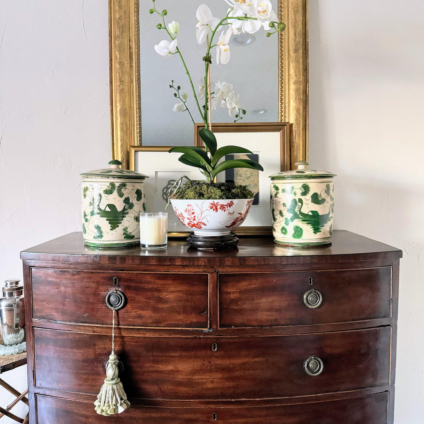 Pair of French Hand Painted Jars