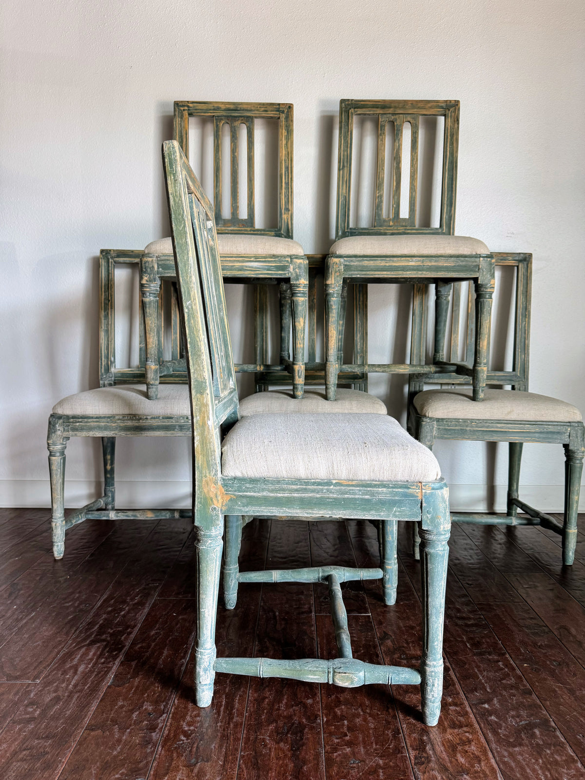 Set of Painted Swedish Chairs