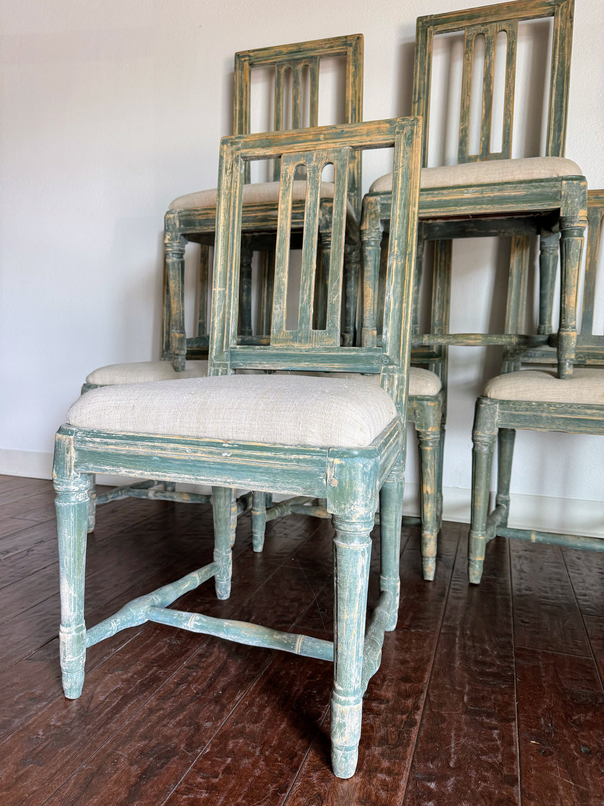 Set of Painted Swedish Chairs