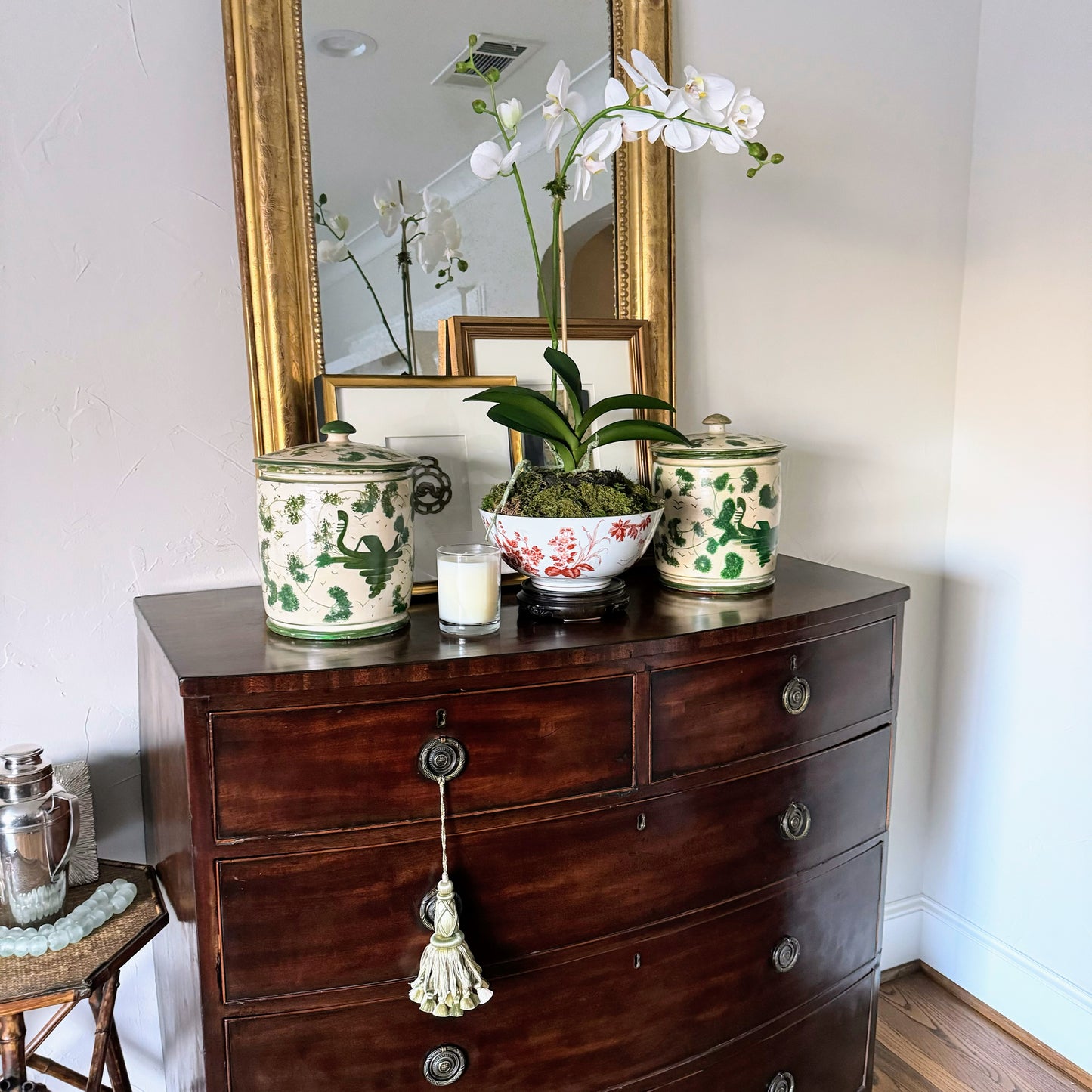 Pair of French Hand Painted Jars