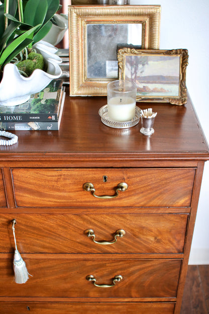 Antique English Flame Mahogany Chest