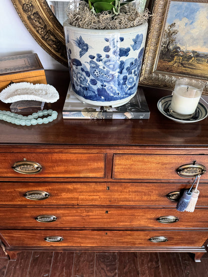 Georgian Oval Plate Swept Foot Bracket Chest